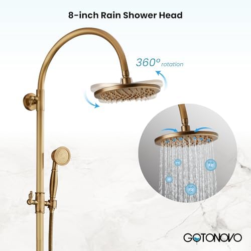 Modern Exposed Bathroom Faucet with Dual Spray Heads and Adjustable Head