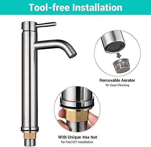 Aquaterior Single Handle Vessel Sink Faucet