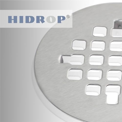 Sturdy Effortless Hidrop Brushed Nickel Snap-in Shower Drain Cover
