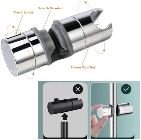 Quick-Install Adjustable Shower Head Holder for compatibility with 360 Rotating showerheads