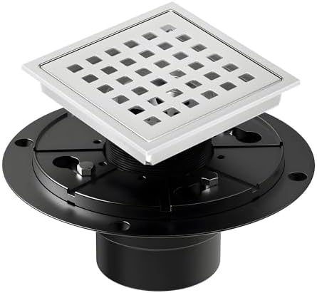 EXF Square 4-38 Chrome Stainless Steel Shower Drain Kit