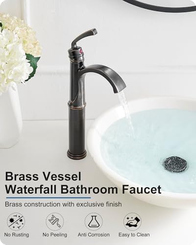 HEYMYTAP Vessel Sink Faucet Oil Rubbed Bronze Premium Triple-Actived