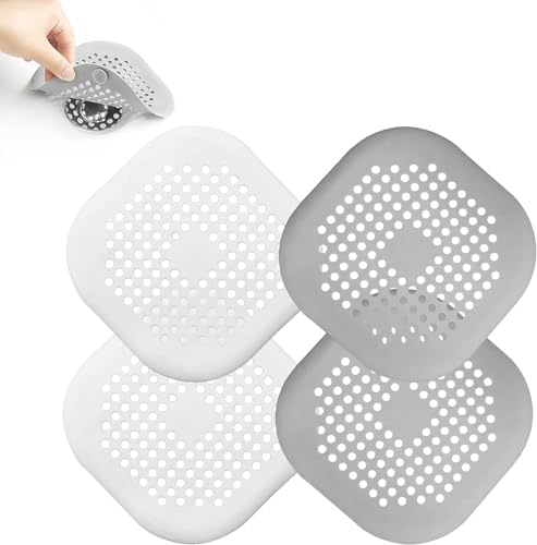 4 Pcs Silicone Drain Protector Set for Sink Bathtub