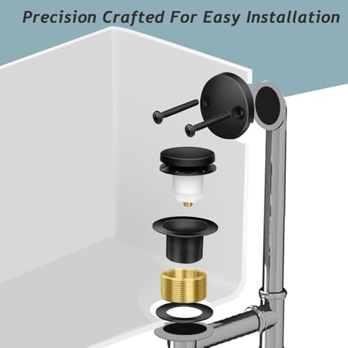 HeiLuon Tip-Toe Bathtub Drain Kit with Overflow Plate