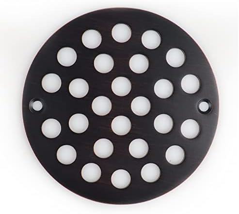 4-Inch Screw-In Round Shower Drain Cover with Screws Oil Rubbed Bronze