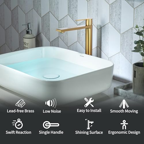 Casta Diva Tall Faucet for Vessel Sinks Single Handle Rust-Resistant