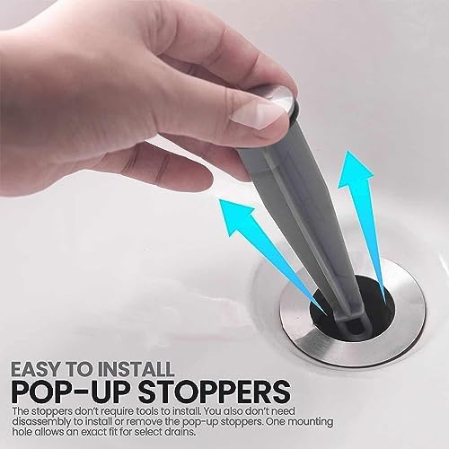 Calvana 2-Pack Bathroom Sink Pop-Up Stoppers - Chrome Finish