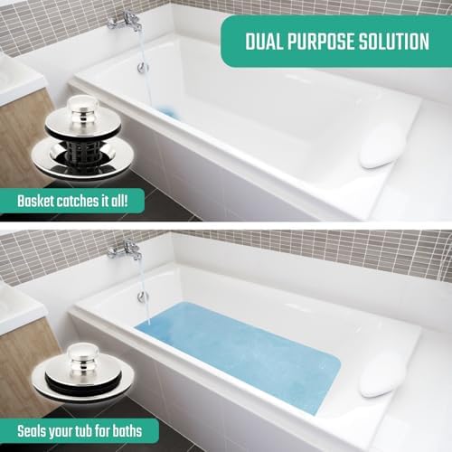 2-in-1 Clog Preventer Hair Catcher for Bathtubs and Utility Sinks
