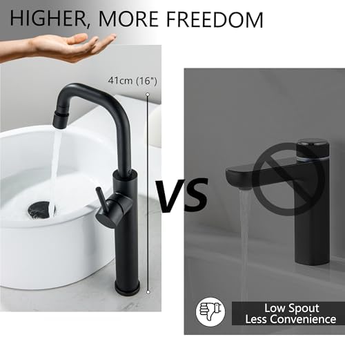 Stylish Black Vessel Sink Faucet