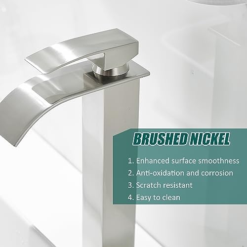 Hoimpro Brushed Nickel Single Hole Faucet for Washroom