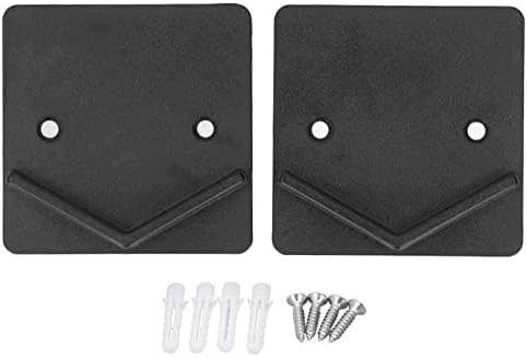 2-Piece Black Shower Curtain Rod Holder Impact-Resistant Wall-Mounted