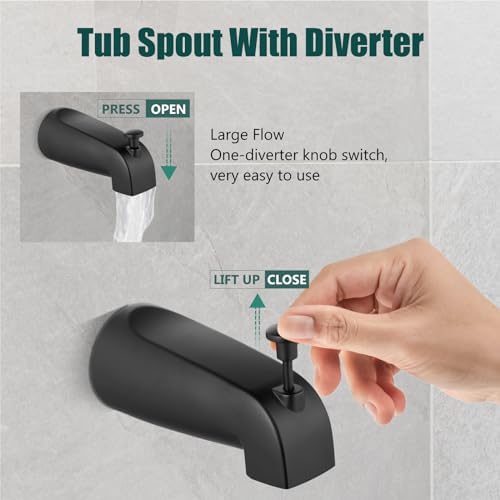 Matte Black Tub Bath Faucet Set