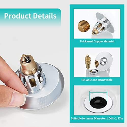 Universal Stainless Steel Sink Stopper with Hair Catcher