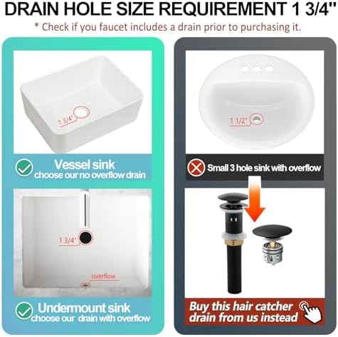 Yodel Faucet Bathroom Sink Drain Without Overflow