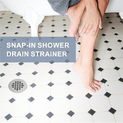 Sturdy Effortless Hidrop Brushed Nickel Snap-in Shower Drain Cover