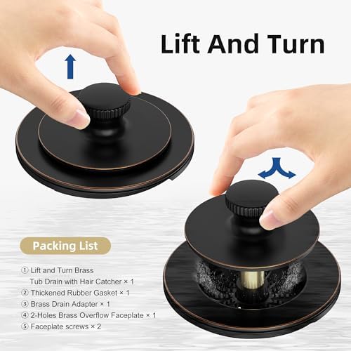 Oil Rubbed Bronze bathtub drain with hair catcher