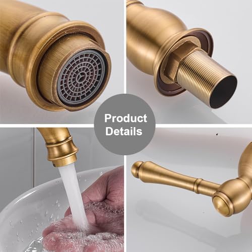Antique Brass Faucet 1pk Touch with 360 Swivel by KWQKEM