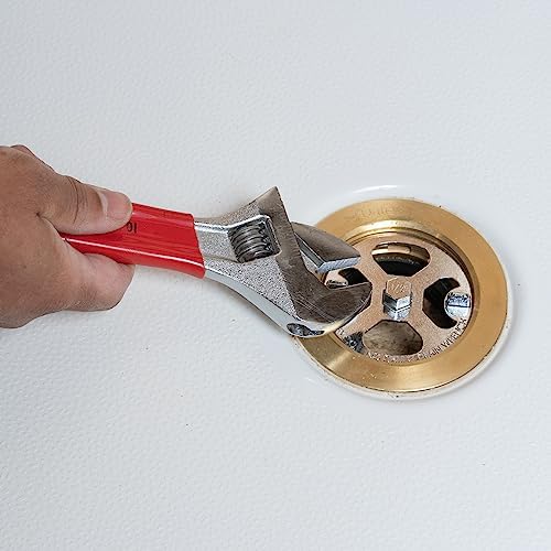 Sturdy Steel Shower Drain Wrench No-Calk Brass Plastic