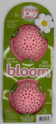 Bloom Sink Strainers with Flower Design Pink and Silver 2 Pack