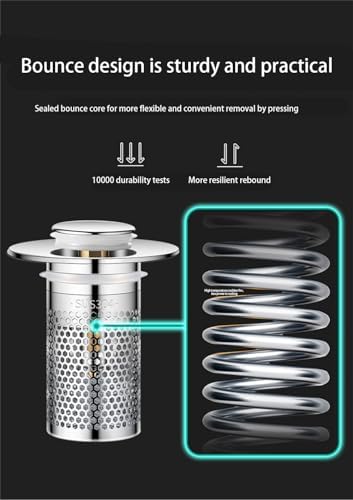 Stainless Steel Bath Sink Drain Hair Catcher 2-Piece Effortless Experience