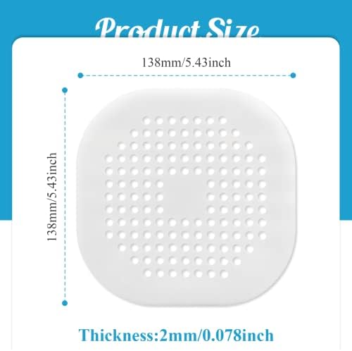 2-Piece 54-Inch Square Silicone Drain Covers for Bathroom Kitchen