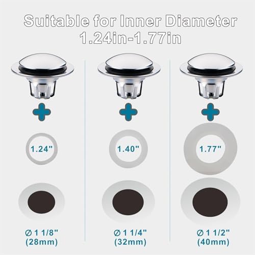 WELSAN Universal Chrome Sink Drain Stopper