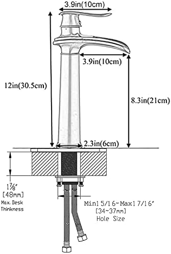 Luxury-Grade Bathroom Faucet 600000 Hydraulic Test Oil Rubbed Bronze 45mm Spout Length