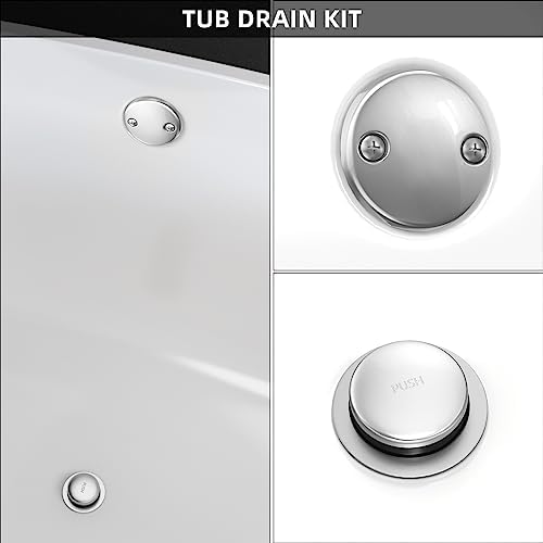 All Metal bathtub drain kit with tip-toe for all uses