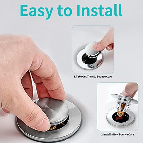Universal Stainless Steel Sink Stopper with Hair Catcher