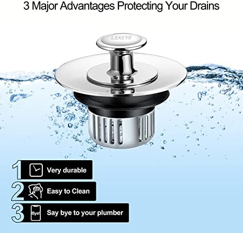 LEKEYE Drain Hair Catcher Stopper for Effortless Bathroom Drainage