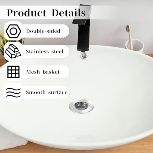 4-Piece Stainless Steel Shower Tub Drain Strainers