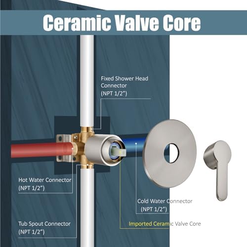 Aolemi 6-Inch Tub Shower Faucet with Wall Mount System