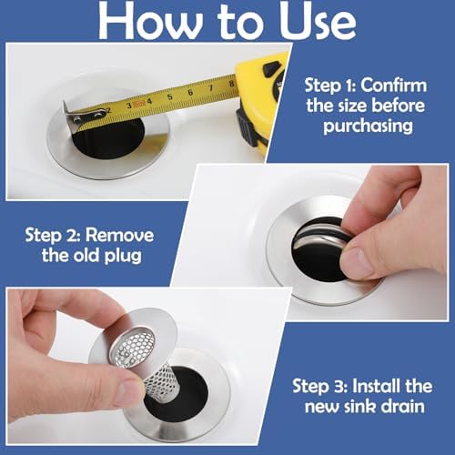 Sturdy 2-Pack Sink Drain Strainer for 12-16 Holes
