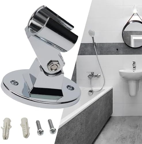 Chrome Finish Adjustable Wall-Mounted Shower Bracket for Bathroom Use