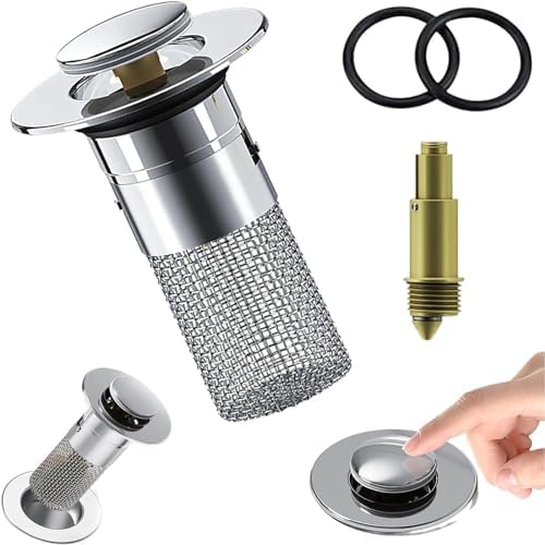 JOYO Stainless Steel Bathroom Sink Hair Catcher Drain Strainer