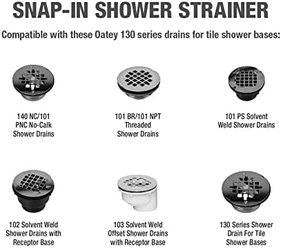 Oatey 4-14 in Round Strainer Matte Black