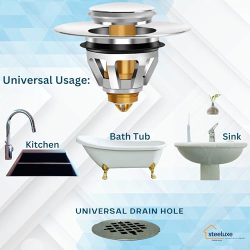 Silver-Universal Bathroom Sink Drain Strainer