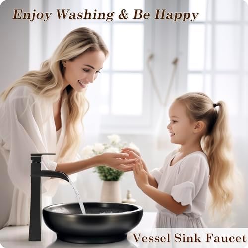 Vessel Sink Faucet with Waterfall Flow Brass Bathroom Faucet for Modern Home