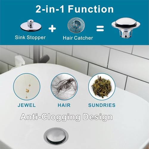 WELSAN Universal Chrome Sink Drain Stopper