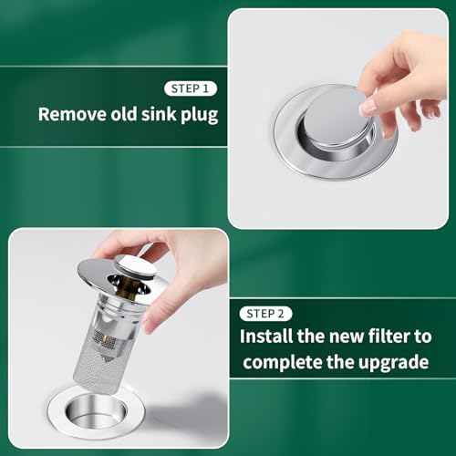 3-in-1 Sink Drain Strainer with Hair Catcher for BathKitchen Shower