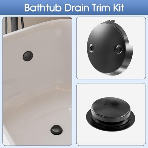 HoliSpa Black Bathtub Drain Kit Perfect for