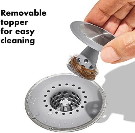 Powerful OXO Good Grips Stainless Steel Hair Catch Drain Protector