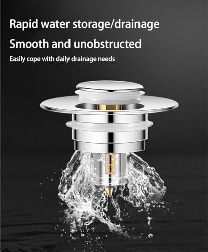 Stainless Steel Bath Sink Drain Hair Catcher 2-Piece Effortless Experience