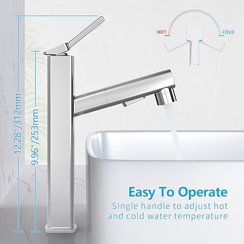 MIAOHUI 3-in-1 Fleeting Design Modern Tall Faucets for B Mouse