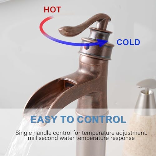 Beautiful Copper Faucet With Waterfall Flow for Your Bathroom