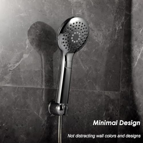 Rivwood All Metal Handheld Shower Holder - Wall Mount Screw-in Adhesive Mount Chrome