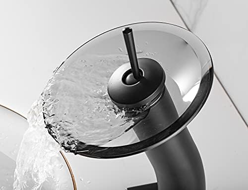 Bath Basin Faucet Black Glass Spout 360 Flow