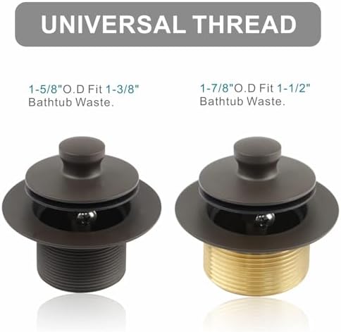 Sturdy Bronze bathtub drain kit with universal compatibility