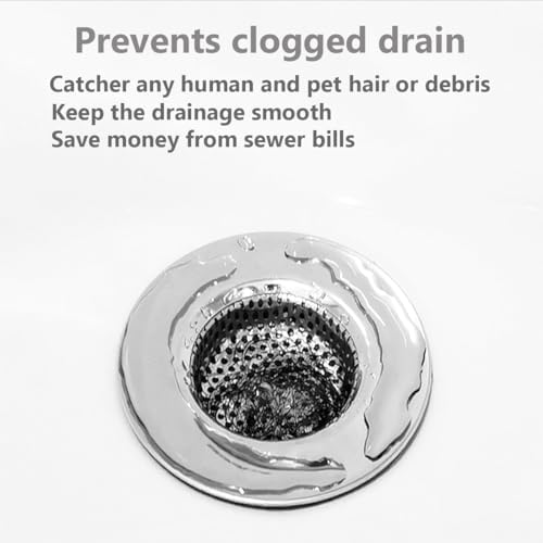 Durable 2-Pack Sink Strainers for Bathroom Shower Use