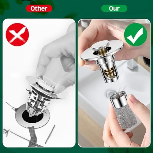 3-in-1 Sink Drain Strainer with Hair Catcher for BathKitchen Shower